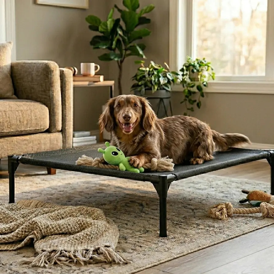 「Pawplanet」Breathable Elevated Cooling Dog Bed,Breathable Mesh/Oxford Cloth Pet Bed ,Breathable Textilene Mesh,Portable Raised Bed for Indoor&Outdood Use Summer Petlover Outdoorfun,Mesh Dog Bed,Elevated Dog Bed,Suspended Dog Bed,Valuxe Elevated Dog Bed