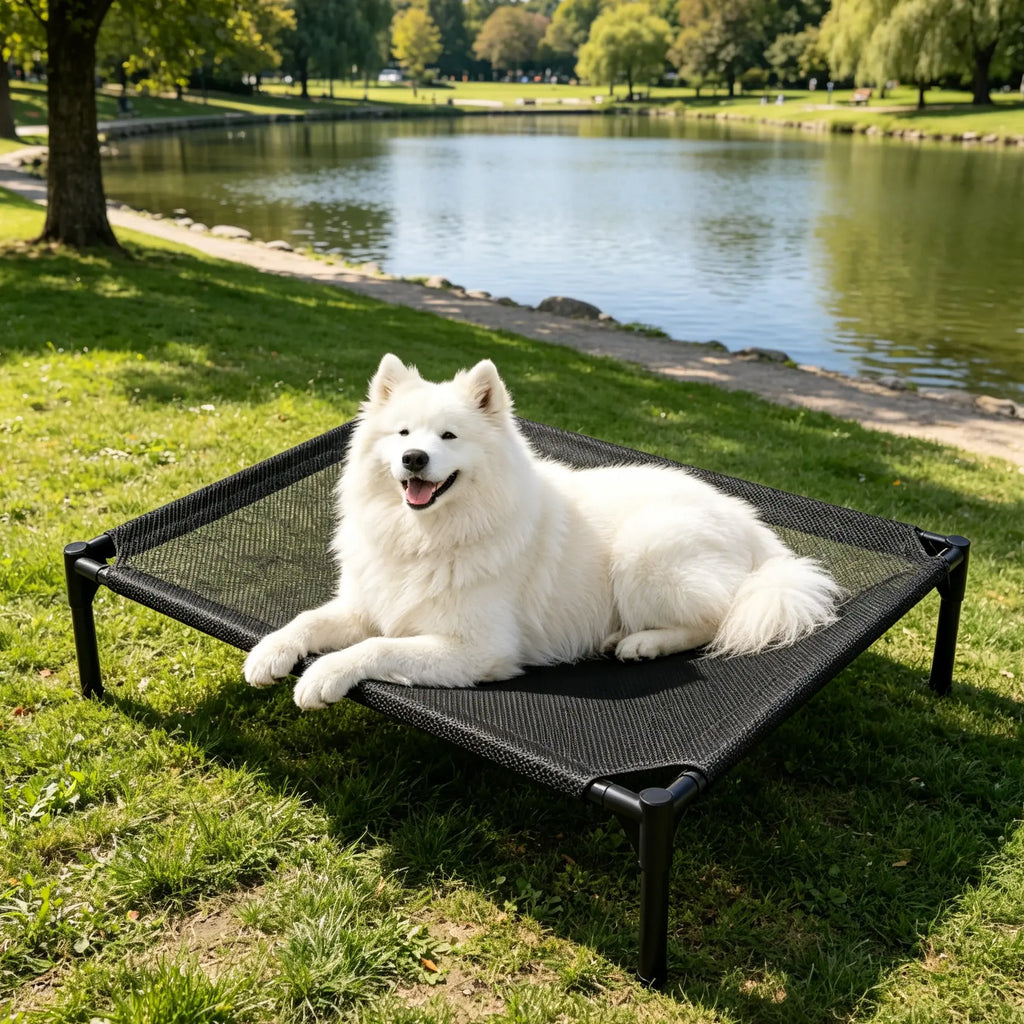 「Pawplanet」Breathable Elevated Cooling Dog Bed,Breathable Mesh/Oxford Cloth Pet Bed ,Breathable Textilene Mesh,Portable Raised Bed for Indoor&Outdood Use Summer Petlover Outdoorfun,Mesh Dog Bed,Elevated Dog Bed,Suspended Dog Bed,Valuxe Elevated Dog Bed